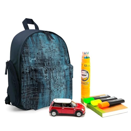 Blue And Black Backpack Small Book Bag with Side Pocket, Lightweight Durable Backpack, Travel Rucksack, Blue-style3