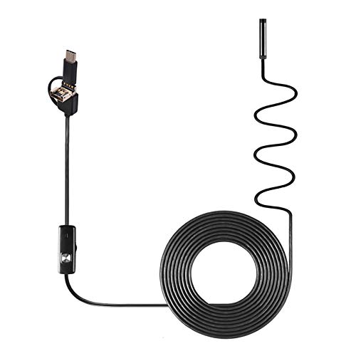 Tomshin Endoscópio industrial 3 em 1 Câmera de inspeção de boroscópio embutida 6 LEDs IP67 à prova d