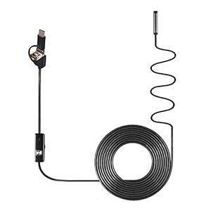 Lasamot Endoscoop inspectiecamera voor industriële endoscoop, 3-in-1 endoscoop, 6 leds, IP67, waterdicht, voor Android…