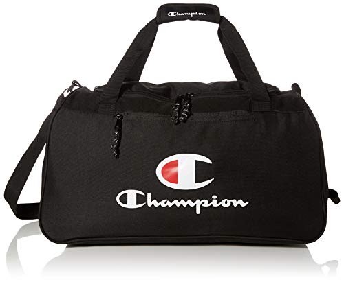 Champion Unisex Adult Champion Logo Duffel Bags, Black Solid/White, One Size US