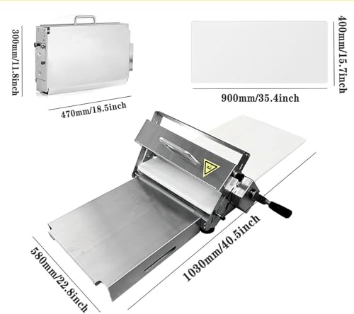 Machine à pâtes pliable avec épaisseur 0 à 25 mm pour pizza - 8