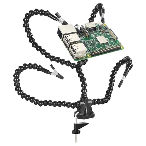 Helping Hands Soldering Station, Flexible Adjustable Third Hand Soldering Station PCB Holder with Table Clamp Soldering Tool for Electronic Repair Soldering Crafts