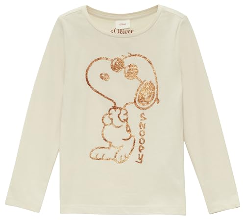 s.Oliver Junior Langarmshirt für Mädchen, Ivory, Cartoon, Langarm,...