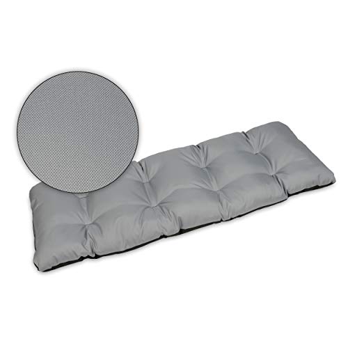 SuperKissen24. Coussin Dossier pour Banc de Jardin Canapé - 140x50 cm - Intérieur/Extérieur - imperméable - Gris Cover