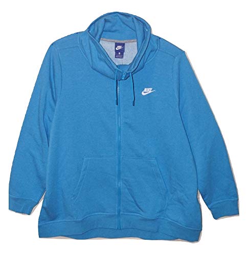Nike Womens Plus Size Funnel Neck Full Zip Jacket (3X) Blue