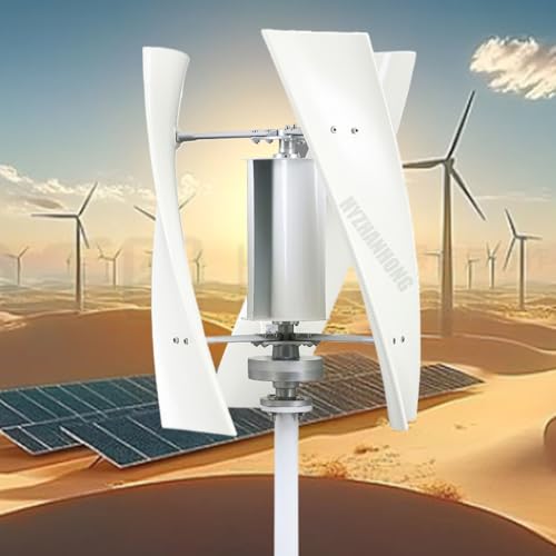 HYZHANHONG Kit de generador de turbina eólica con Controlador de Carga, 2000W 3 aspas 12V -220V Kit de generador de turbina eólica Vertical portátil para el hogar, Barcos, alumbrado público,12V