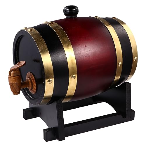 PRETYZOOM Real Wood Wine Aging Barrel Beer Cask for Cooling Decorative Barware for Home