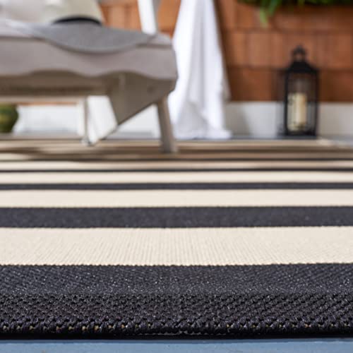 Tapete SAFAVIEH Courtyard 2'7" x 5' Beige/Negro miniatura 5