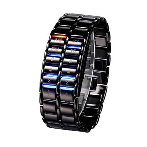 EnweMahi Relojes Binarios LED, Reloj Digital Luminoso Resistente Al Agua, Visualización...