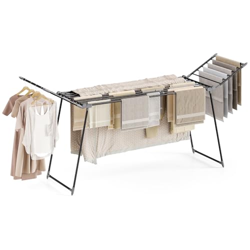 SYKIARIOL Wäscheständer, Flügelwäschetrockner für platzsparende Aufbewahrung, Klappbarer Wäscheständer, Standtrockner, F...