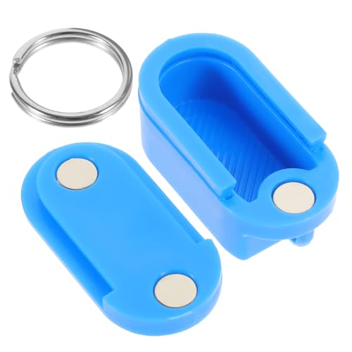 LOORGVEL Boîte Pilule Portable Porte-Clés, Pilulier Poche en Plastique Bleu, Mini Organisateur pour Remède, Adapté Voyage et Usage Quotidien