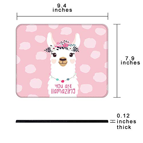 Dooke Gaming Mouse Pad, Cute Rectangle Mouse Mat With Anti Slip Rubber Water-Resistant Surface For Desktops,Llama #TOP1