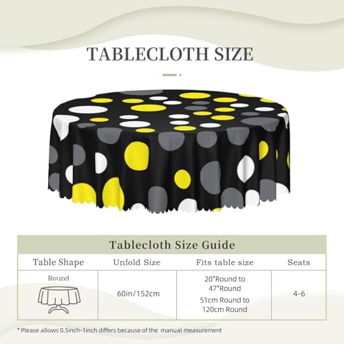 Nappe ronde à pois lavable et infroissable contre taches de repas - 8