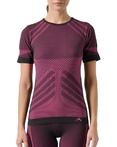 Risalti Camiseta Termica Manga Corta Mujer Energy - Jersey Técnico, Transpirable, Compresivo, Ropa Interior Térmica Sin Costuras y Etiquetas, Esquí, Trekking, Running, Ciclismo - Made in Italy