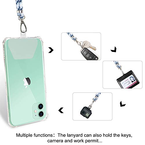 takyu Phone Lanyard, Universal Cell Phone Lanyard with Adjustable Nylon Neck strap, Phone Tether Safety Strap Compatible with Most Smartphones with Full Coverage Case (Black) (Light Blue) - Thumbnail 3