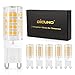 DiCUNO Ampoule LED G9 3W (Équivalent 40W Ampoules Halogènes), 380LM, Blanc chaud 2700K, AC100-230V, Non-Dimmable, Économie d'énergie, Base en céramique, Culot G9 Standard, Lot de 6