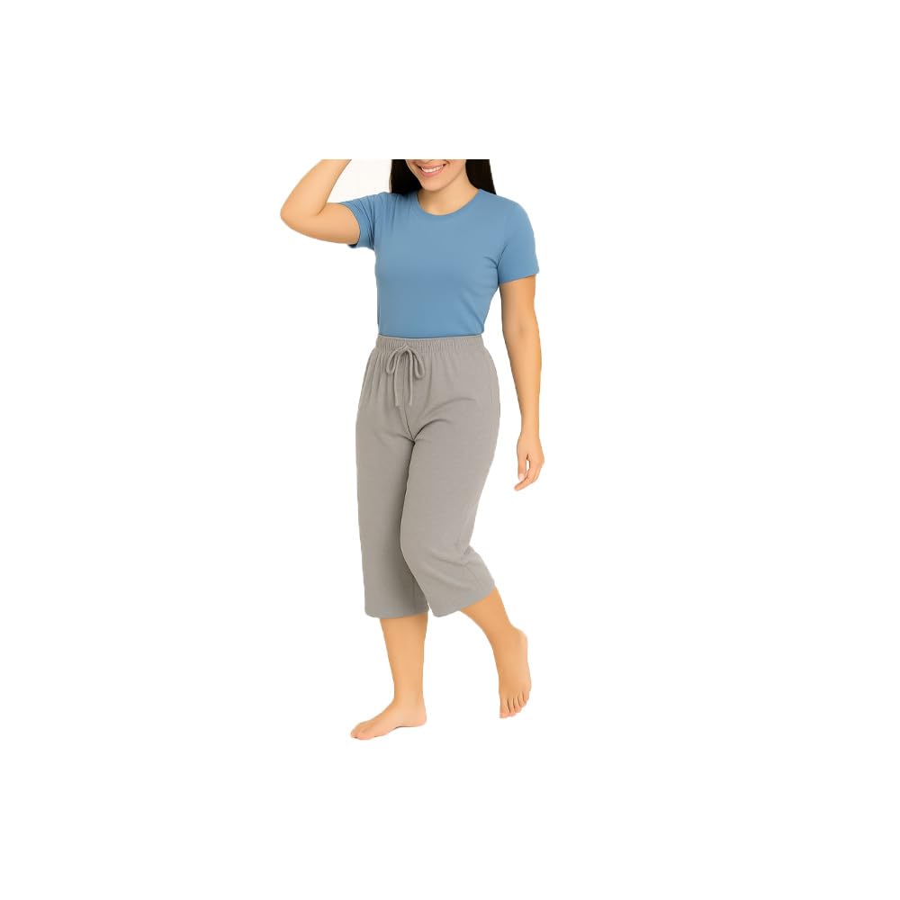 Womens Cotton Regular Fit Plain Loosefit Yoga Pants for Women (Grey) Single Pack-picture-49