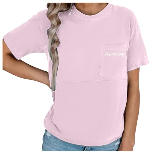 Genérico Embarazadas Navidad Camisas cómodas de Lactancia para Mujer, Tops de Lactancia con Cremallera para mamá, Ropa de Embarazo desgastada con Bolsillo Padre Camiseta (Light Purple, M)