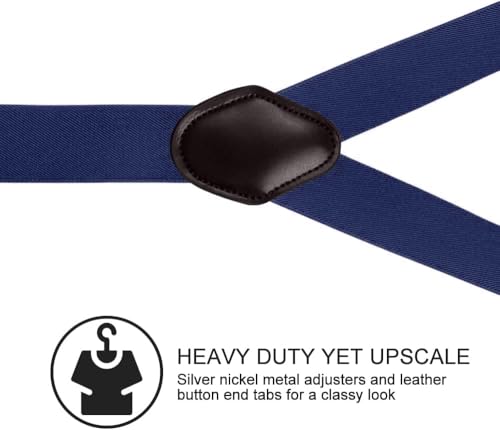Image of Suspenders for Men, Adjustable Suspenders Gold Clip with Elastic Straps Y-Back Construction Heavy Duty for Work