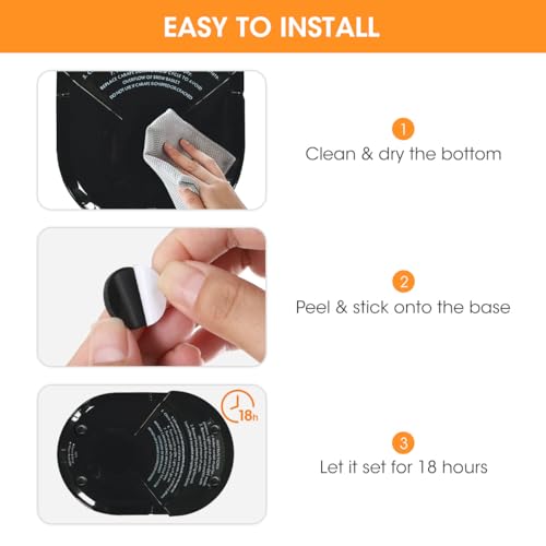 Image of Aieve Black Appliance Slider, 16 Pcs Self Adhesive Appliance Rollers