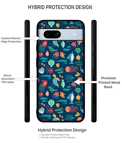 Image of Aquarium Texture Design Premium 2D Printed Metal Back Case Cover for Google Pixel 7A 5G