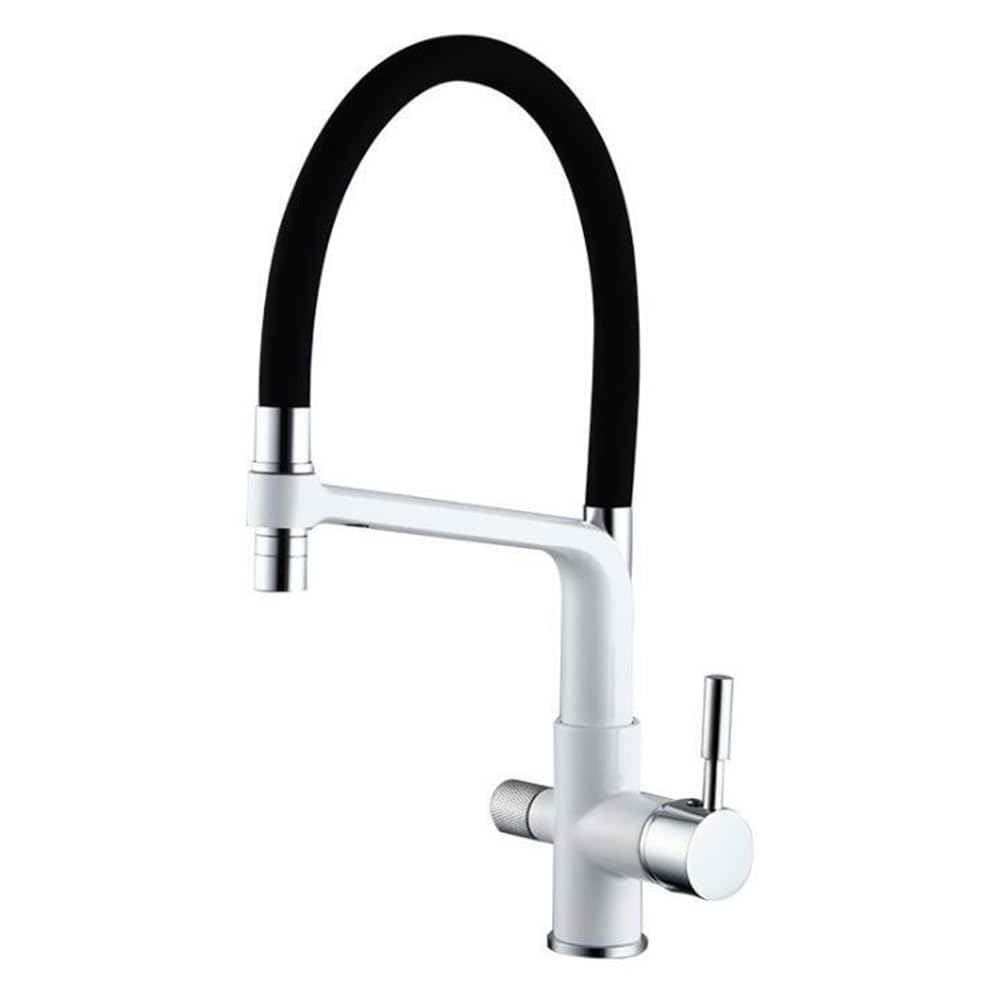 Kitchen Faucets Mixer Tap 360 Degree Rotation Features Mixer Tap Crane for Kitchen XT-213(White)