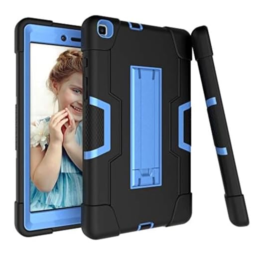 Galaxy Tab A 8.0 Case 2019, Bingcok Heavy Duty Rugged Full-Body Hybrid Shockproof Drop Protection Cover with Kickstand for Samsung Galaxy Tab A 8.0 2019 Model SM-T290 /SM- T295 (1-Black +Blue)