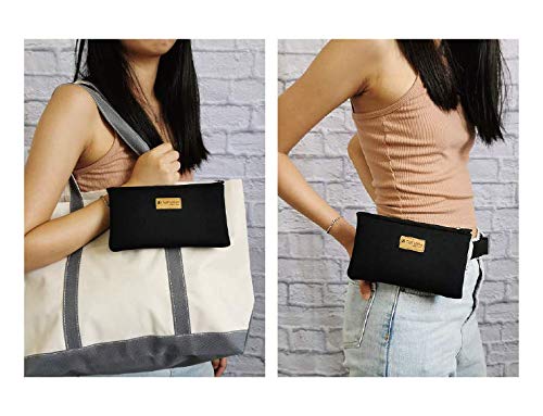 Tainada Men Women Horizontal Phone Neoprene Shockproof Zipper Carry Case Bag Pouch With Belt Loop Holster & Carabiner Compatible With Most Of Smartphones (Black) #TOP2