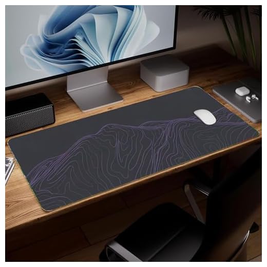 Leather Contour Line Desk Pad, Colorful Art Mouse Pad Large Computer Keyboard Gaming Mousepad Waterproof Desktop Protector & Cover, Decorative PU Leather Laptop Mouse Mat Decor 10 x 25.6 inch C76