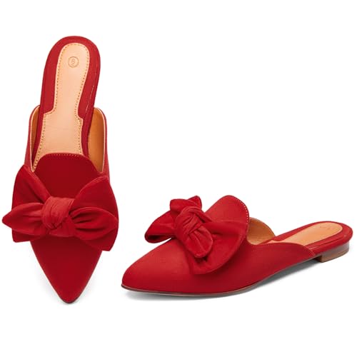 Image of Rilista Mules for Women Slip On Comfortable Pointed Toe Womens Loafers Women's Flats for Women's Mules & Clogs