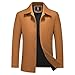 KUDORO Herren Wintermantel Wolle Kurzmantel Herren Wollmantel Winterjacke Slim Fit für Business Freizeit Peacoat Herren Casual(Braun,XL)