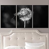 3 Piece Framed Canvas Wall Art Black and White Botanical Canvas Prints Home Artwork Decoration for Living Room,Bedroom - 16