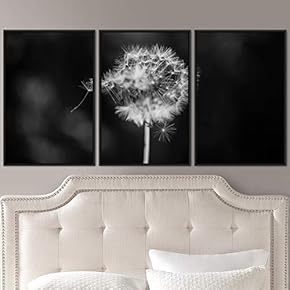 signwin 3 Piece Framed Canvas Wall Art Black...