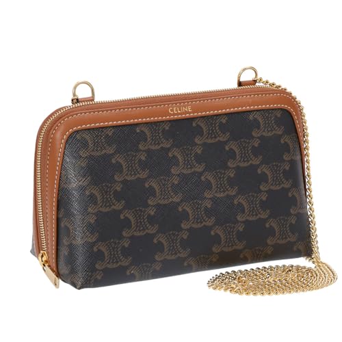 [セリーヌ] ショルダーバッグ レディース チェーンショルダー トリオンフキャンバス＆ラムスキン ブラウン 10E382CBX 04LU [並行輸入品]