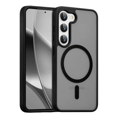 RALEAVO Magnetisch Hülle für Samsung Galaxy S23, Kompatibel mit MagSafe HandyHülle, Stoßfest Schutz Dünn Transluzente Ma...