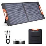 ZOUPW 100W Portable Solar Panel, 20V Monocrystalline Foldable Solar Charger MC-4 Cable for Power Station,QC3.0 USB-A &Type-C Output,23.5% High Efficiency IP67 Waterproof for Camping RV Blackout