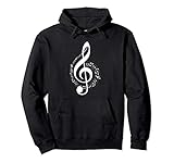 Music Note White Treble Clef Musical Symbol for Musician Pullover Hoodie