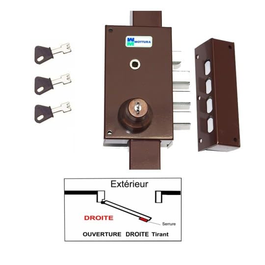 Serrure Mottura 448 Incrochetable 3 Points A2P pour Porte Droite