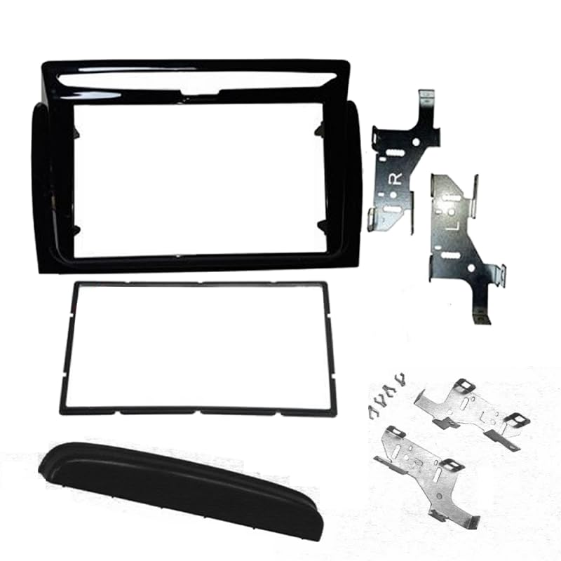 MASCHERINA Autoradio 2 DIN Kit per Autoradio 6,2 E CHINA 7" LANCIA Y DA 2012. NERO LUCIDO. Compatibile con Radio Android