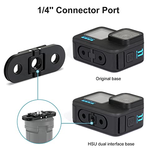 Image of HSU Replacement Folding Fingers Compatible with GoPro Hero 12 /11 /10 /9 /8 Black Max, Replacement Adapter Mount with 1 /4 Tripod Connector Port for Housing Handle Monopod Mount