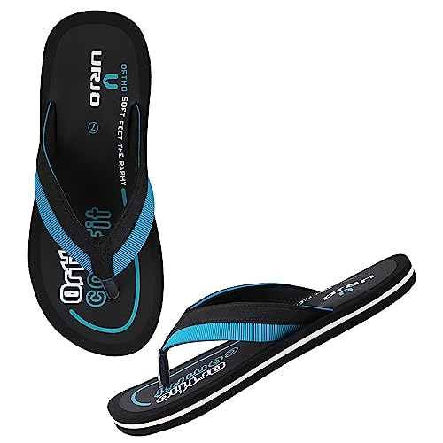Image of URJO LM 105 Men's Slippers /FlipFlops Lightweight Super Flexible Arch Support Durable Anti Skid & Stylish Dailywear Slippers /FlipFlops for Men