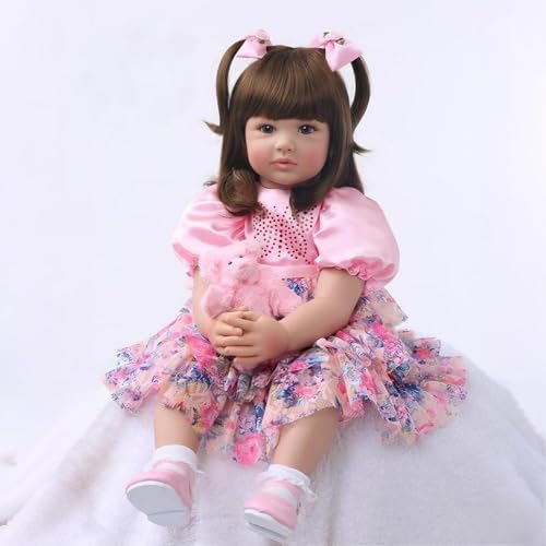 Muñeca reborn niña 24 pulgadas silicona realista miniatura 1