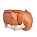 Il Gruppone Passione Casa Pouf Contenitore a Forma di Animale, Pouf Poggiapiedi Imbottito con Gambe in Legno e Rivestimento .Sgabello per Bambini e Adulti per Camera Cameretta Salotto - Elefante