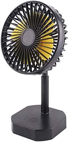 SAN PU Desk Fan Quiet Mini Personal Desktop Fan Portable Table Fan with USB Rechargeable Battery with Adjustable Head, 3 Speeds,4 Blades for Home,Office (Black)