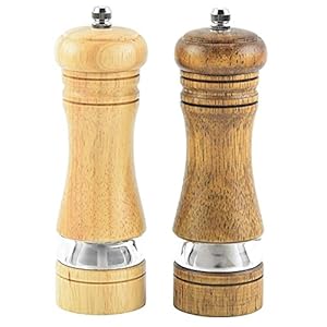 2 Stks Zout En Peper Molens Set Handleiding Peper Zout Molen Hout Zout En Peper Shakers Met Verstelbare Grofheid…