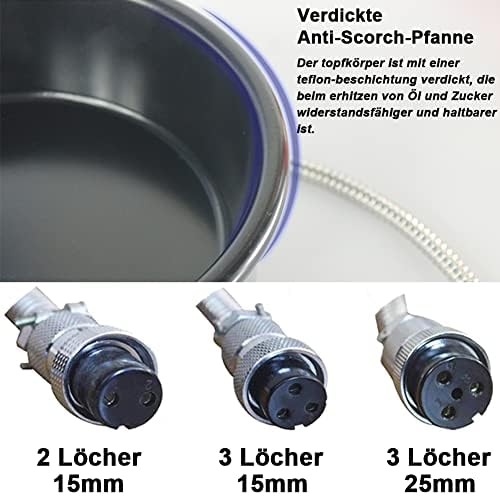 Popcorn Maker Ersatztopf, Antihaft-Anti-Korchpfanne für elektrische Maschinen, leicht zu reinigendes Zubehör für Familiensnacks, 2 Löcher 15 mm