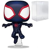 POP Marvel: Spider-Man: Across The Spider-Verse - Miles Morales as Spider-Man Funko Vinyl Figure (Bundled with Compatible Box Protector Case), Multicolor, 3.75 inches
