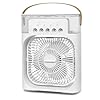 HoldOneLight Portable Air Conditioner Fan, 4 in 1 Personal Mini Cooling Fan with Water Mist Spray, 3 Speeds Evaporative Air Cooler Small Aircon Humidifier Water Fan Spray Mist Desk Fan (White)