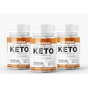 Proper Keto – Natural Weight Management – Vegan,Support for Men & Women -3 Monthly Supply / 180 Capsules