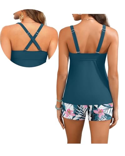 Aqua Eve Tankini Swimsuits for Women- Flowy Two Piece Bathing Suit with Shorts 2025 Tummy Control Swimwear2